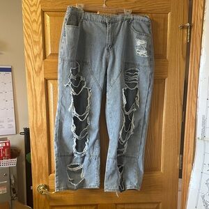 Light Blue Distressed Men’s Jeans